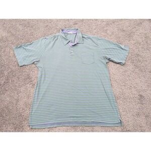 Vintage Peter Millar Polo Shirt XXL 2XL Short Sleeves Striped La Cantera Golf‎